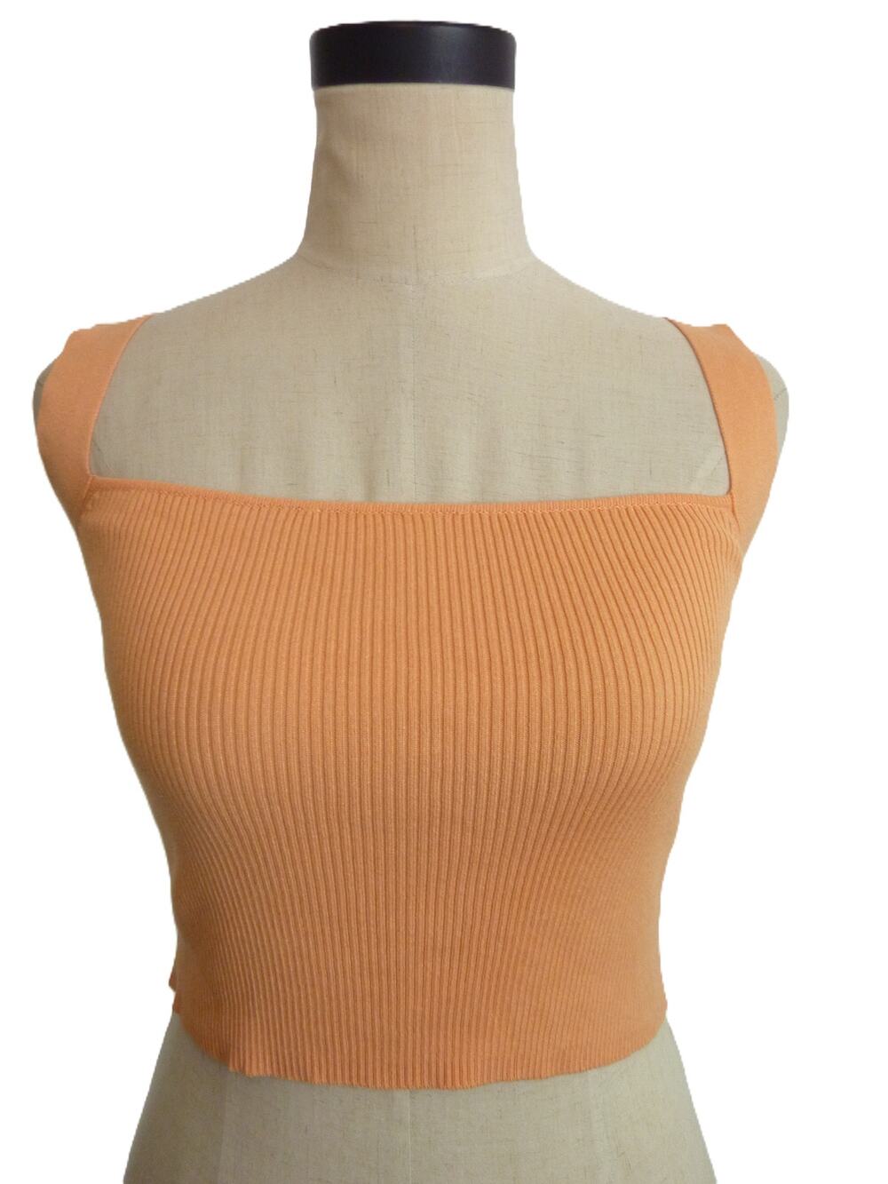 Zara Square Neck Tank Top Orange Creamsicle S